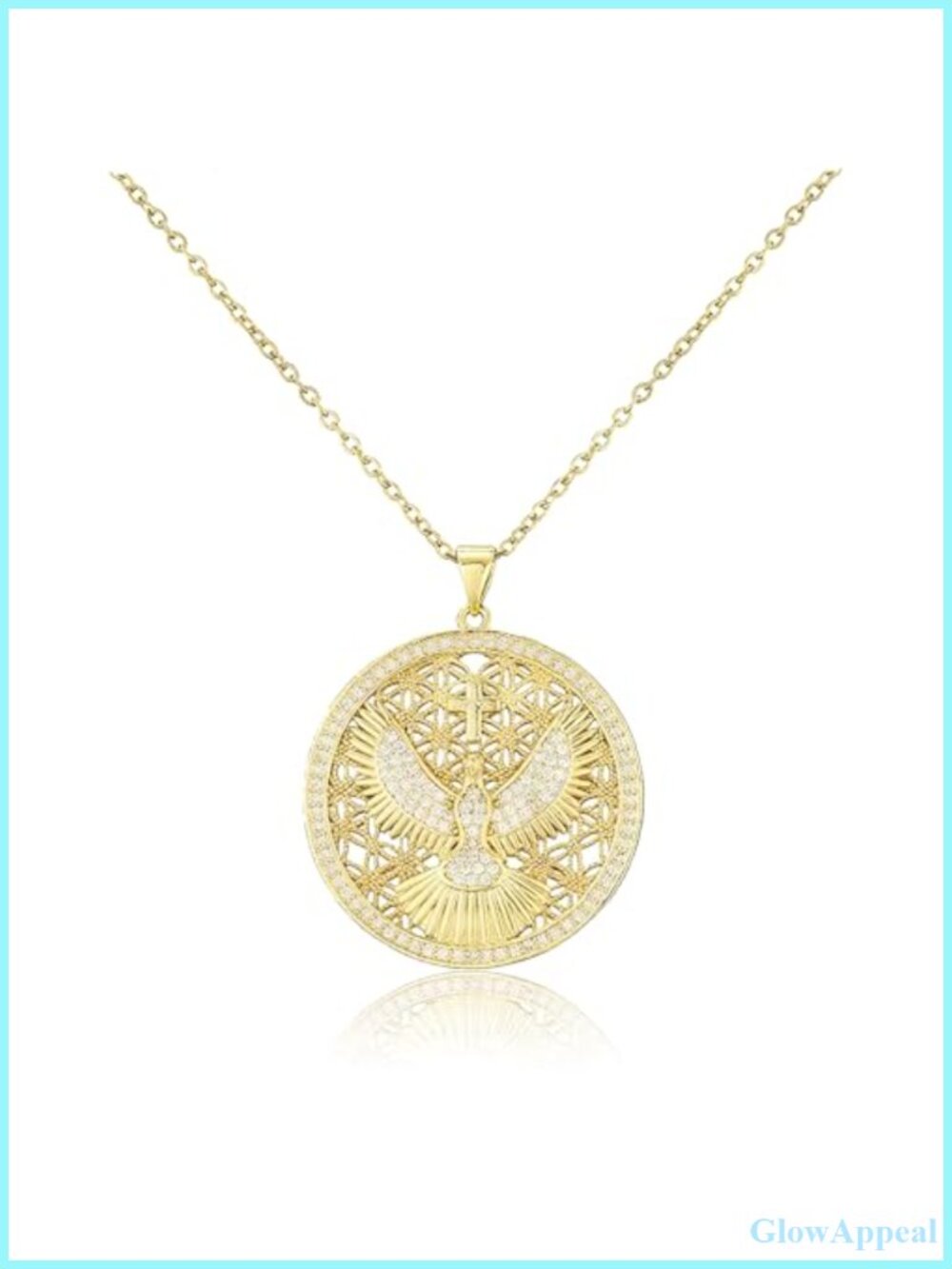 18K Gold Plated Cross Pendant Necklace Inspirational Gift